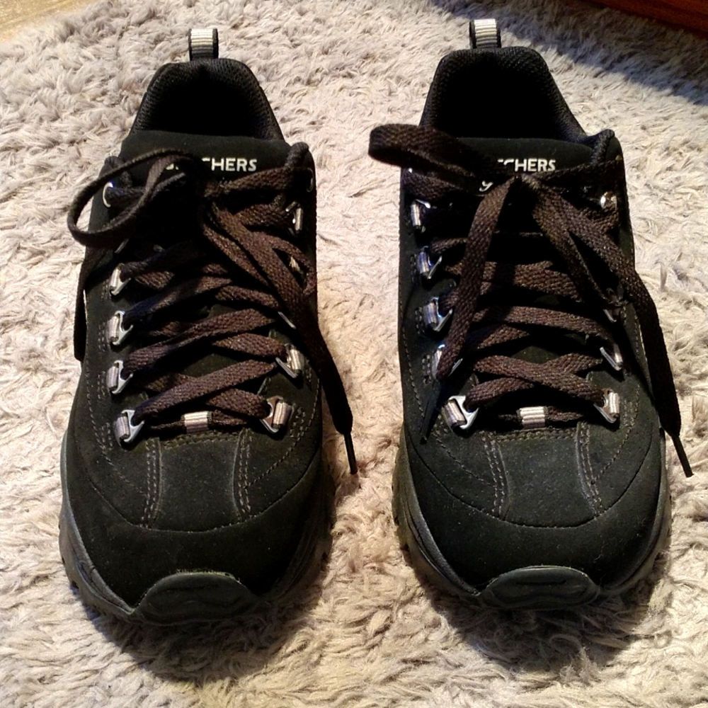 Black Skechers Sport Premium Suede Sneakers Size 6.5